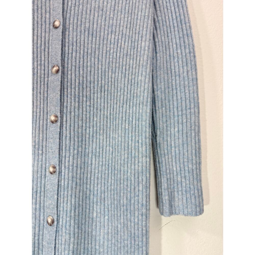 Abercrombie Kathleen Ribbed Cardigan Dress Blue Small Long Sleeve Maxi - Picture 8 of 10